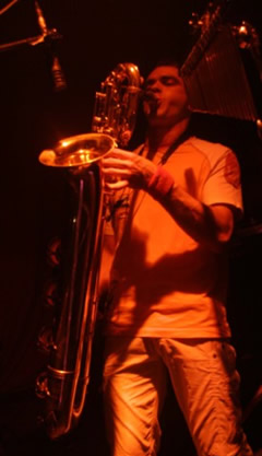 André mit Flöte